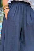 Sandbar Linen Blend Barrel Culotte Pant Navy